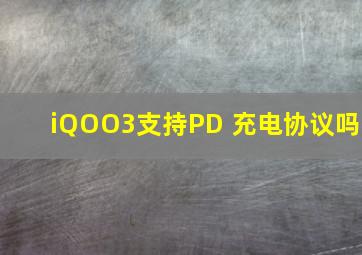 iQOO3支持PD 充电协议吗